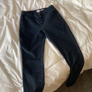 Black high rise button up jean/pants